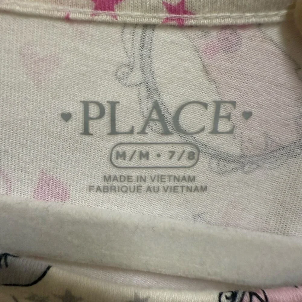 Children's Place Unicorn Caticorn Narwhal Llama Cats Dress Pink Off White‎ 7 8 - Picture 5 of 6